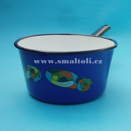 Smaltovaný rendlík 0,90 l , modrý - KOČKA