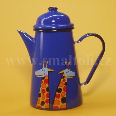 Kanne mit Deckel, blau - GIRAFFE